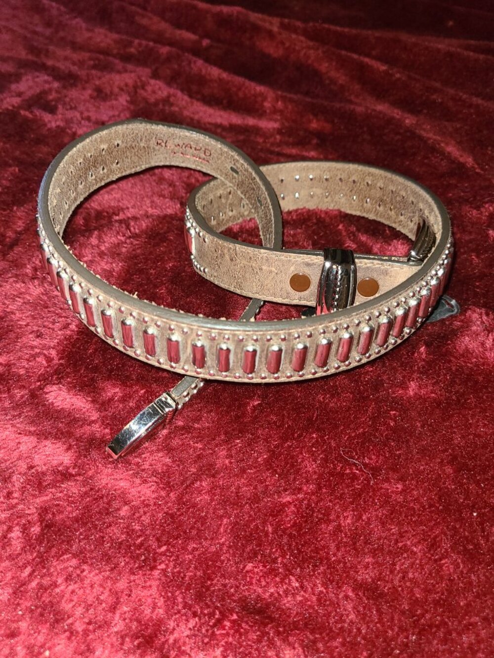 Bill Adler Brown Leather Belt SZ 32 Silver Accent Western Style Buckle VTG NEW